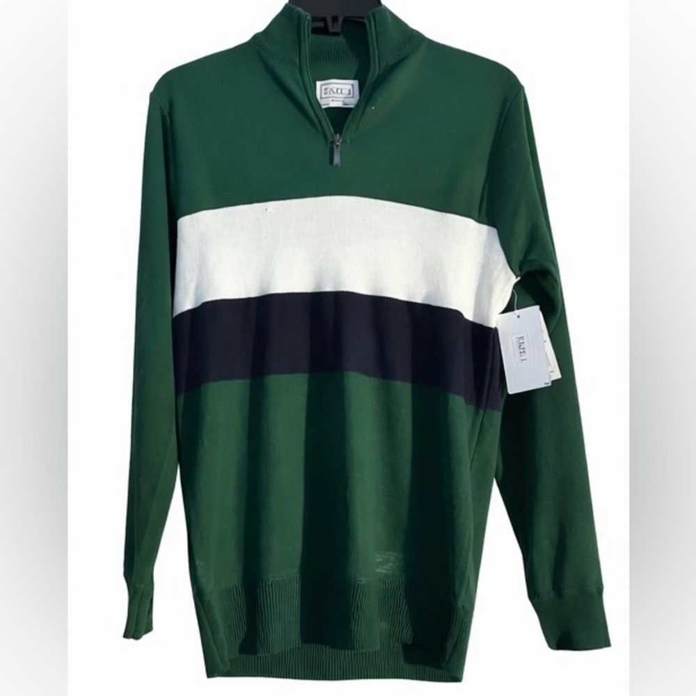 Green and White Sweater